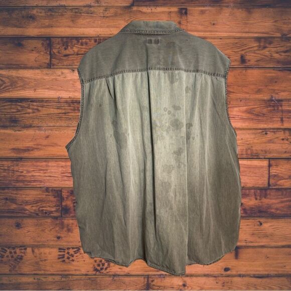 5 for $25🔥St. John's Bay Sleeveless Brown Button Front Shirt 3XL Tall - Picture 2 of 6